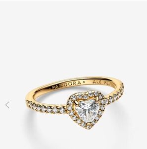 Pandora Sparkling Elevated Heart Ring In Rose Gold Size 7